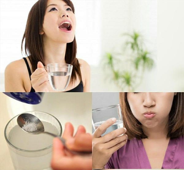 Súc miệng bằng nước muối là một trong những cách đơn giản để khử mùi hôi miệng tạm thời